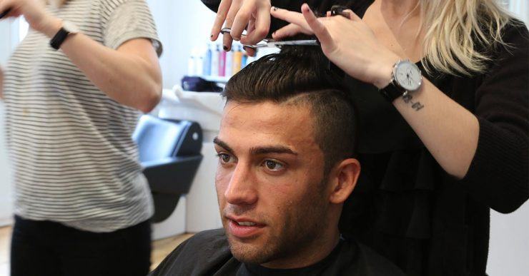 Barber working on a men’s haircut