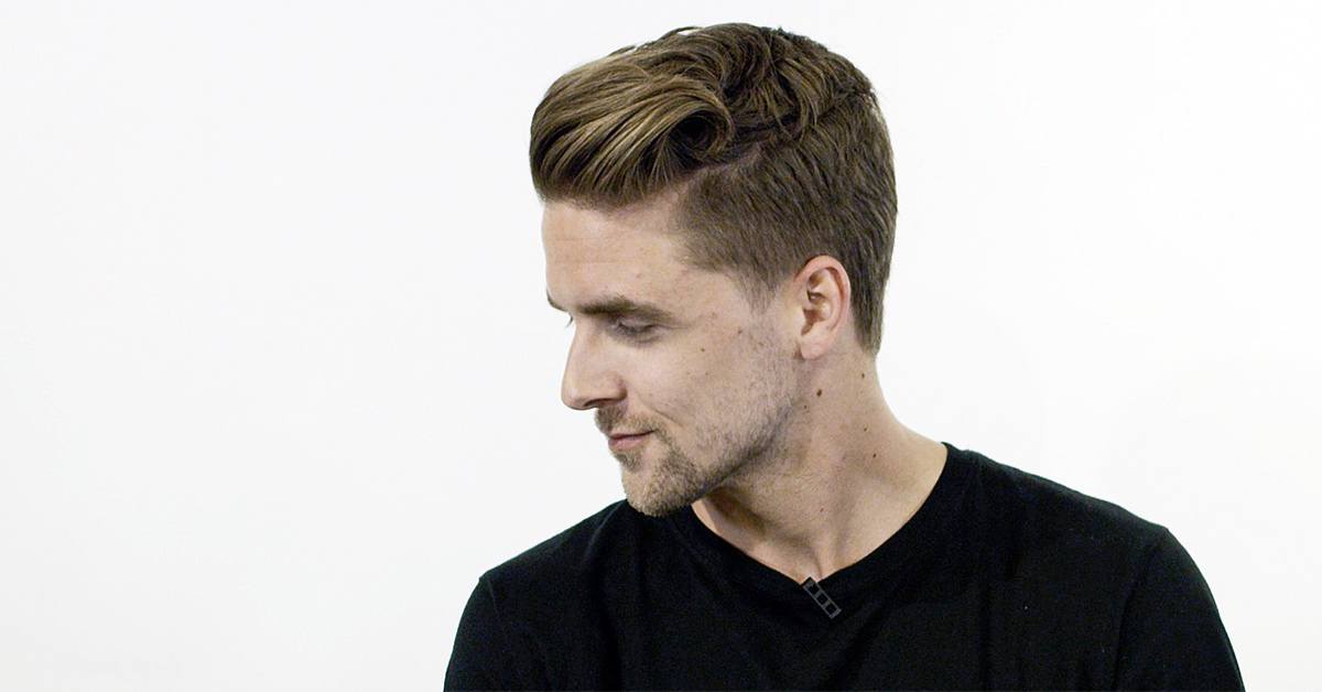 Quiff with a lifted, swept-back front and short sides